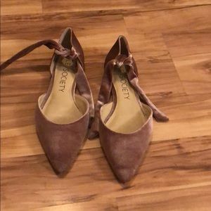Sole society purple velvet flats